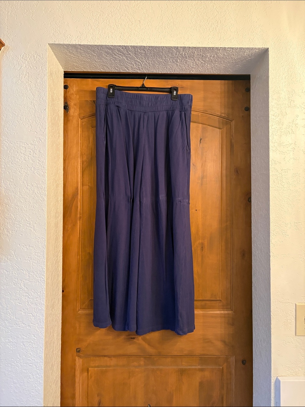 Free People Navy Wide-Leg Pull-On Joggers
